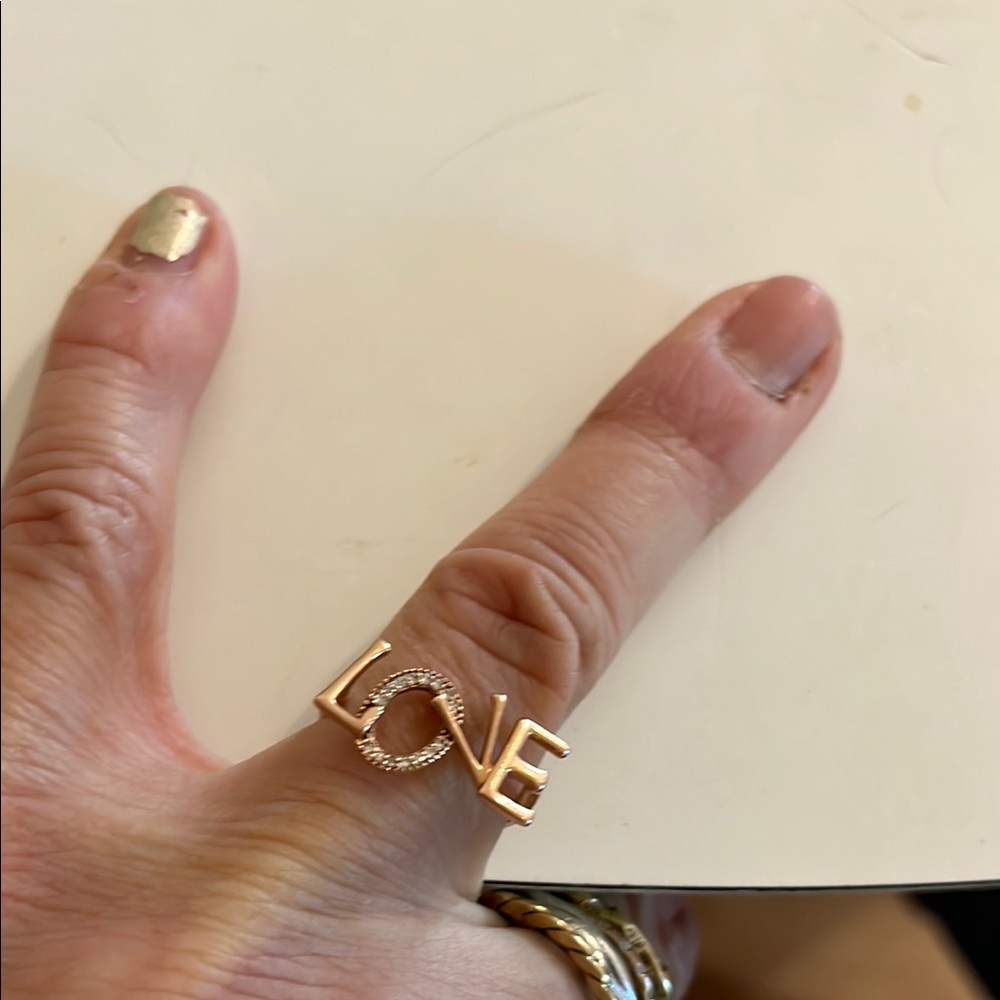 14kt Rose Gold &Diamond LOVE Ring